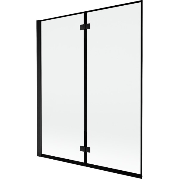 MEXEN - MIST vaňová zástena 140x150 cm 6mm 2-s, čierna, okraj, ľavá 8A9-140-002-70-70-L