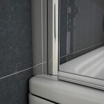 H K - Vaňová zástena S22 STRIPE 120x140cm - dvojdielna sklopná, číre sklo so vzorom, ľavá varianta SE-S22STRIPE120