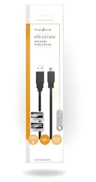 Nedis USB kábel USB-A - Micro-B čierna / USB kábel / USB 2.0 / 480 Mbps / 1 m / plochý (CCGP60505BK10)