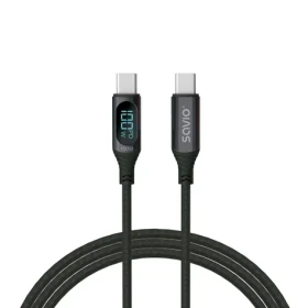 SAVIO CL-174 USB-C kábel 1m čierna / displej (KBASAVUSB0026)