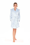 Dámsky župan s kapucňou Flora Short 4856 Patterned Ice Blue - Vestis S
