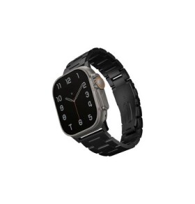 UNIQ Osta článkový oceľový remienok pre Apple Watch 49 45 44 42 mm - MIDNIGHT (čierna) (8886463684634)