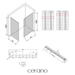 CERANO - Sprchová zástena Walk-in Crystal TL/P - 8 mm - bezvzperový systém + polička/držiak na uteráky - chróm, mliečne sklo - 80x60x200 CER-8050BD6478