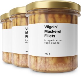 Vilgain Makrela filety v bio extra panenskom olivovom oleji – 3× 190 g