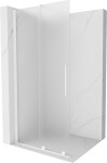 MEXEN/S - Velar Sprchová zástena posuvná Walk-in 100 x 200, dekor 8 mm, biela 871-100-000-33-20