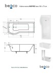 BESCO - Asymetrická vaňa INSPIRO vrátane vaňové zásteny - Farba rámu zásteny - Hliník leštený, Nožičky k vani - S nožičkami, Rozmer vane - 160 × 70 cm, Výplň - Číre bezpečnostné sklo - 5 mm, Spôsob prevedenia - Ľavé VANINSPIR160L + OLVPINOZ