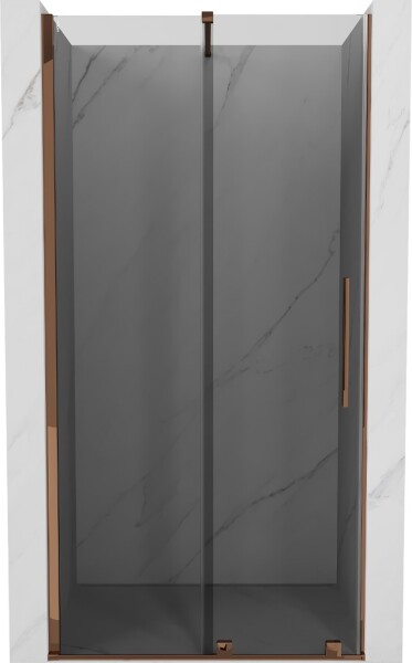 MEXEN/S - Velár posuvné sprchové dvere 120, grafit, ružové zlato 871-120-000-41-60