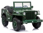 Mamido Detské elektrické autíčko Jeep Willys 4x4 trojmiestne zelené