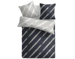 Obliečky Estella 140x200 cm, pruhované modro-šedé, renforcé%
