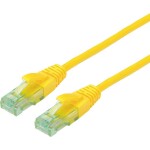 Roline recycled material 21.45.3123 RJ45 sieťové káble, prepojovacie káble CAT 6A U/UTP 3.00 m žltá netienený, PVC plášť 1 ks; 21.45.3123