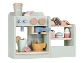 Little Dutch Kávovar drevený veľký s príslušenstvom Coffee House