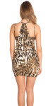 Sexy Minidress with Neckstrap in animalprint SNAKE Einheitsgroesse