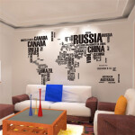Veselá Stena Samolepka Mapa sveta Veľkosť: 190 X 116 cm