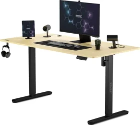 SENSE7 Nojo Pracovný stôl čierna-borovica / elektricky nastaviteľná výška / 140 x 70cm / nosnosť 80kg (5902659847034)