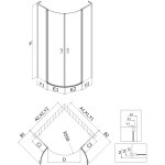 MEXEN/S - Mist L sprchový kút štvrťkruh, krídlové 90 x 90, transparent, zlato 8A32L-090-090-50-00