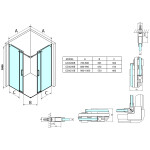 GELCO DRAGON BLACK posuvné dvere pre rohový vstup 900 číre sklo, GD4290B GD4290B