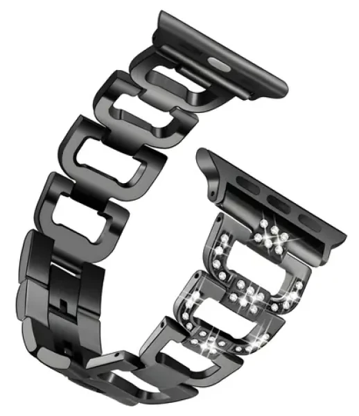 Worryfree Metal-D Shape 42/44/45 mm čierna / Remienok / Apple Watch / kovový (SD07-BLK-42)