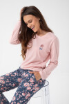 Dámske pyžamo Luna 318 long/r 3XL Z25/26 růžové květy 3xl