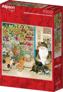 ALIPSON Štvorcové puzzle Agneatha a jej mačiatka na priedomí
