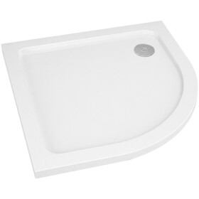 CERANO - Sprchová vanička štvrťkruhová Piato - liaty mramor - biela lesklá - 90x90x3 CER-476984
