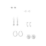 GUESS náušnice Kandence Silver-Tone Stud Earrings Set Strieborná