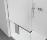 CERANO - Sprchová zástena Walk-in Crystal TL/P - 8 mm - bezvzperový systém + polička/držiak na uteráky - chróm, mliečne sklo - 100x70x200 CER-8050BD6468