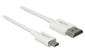 DeLock HDMI-A - HDMI Micro-D 1 m / HDMI kábel / High Speed s Ethernetom / 3D / 4K / Slim (85149)