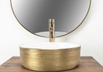 REA - Umývadlo na dosku Sami White Brush Gold REA-U6630