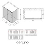CERANO - Sprchovací kút Santoro Ľ/P - 6 mm - čierna matná, grafitové sklo - 100x70x195 - posuvný CER-425104