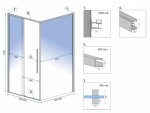 REA/S - Sprchovací kút SOLAR - zlatý 90x90 So sprchovou vaničkou Savoy black KPL-K1900