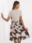 Dámske šaty DHJ SK 253701.80 Béžová s hnedou - FPrise one size béžová s hnědou