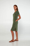 Dámske froté šaty 20550 Olive green - Vamp S olivovo zelená