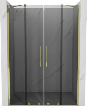 MEXEN/S - Velar Duo posuvné sprchové dvere 160, grafit, zlatá 871-160-000-42-50