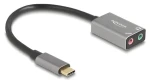 DeLock / Externá zvuková karta USB-C / 2x 3,5 mm jack / mikrofónny vstup / 16 Bit / 48 kHz (67071)
