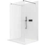 CERANO - Sprchová zástena Walk-in Onyx Duo Ľ/P - 8 mm - hranatá vzpera - čierna matná, ryhované sklo - 60x200 CER-8050BD1913