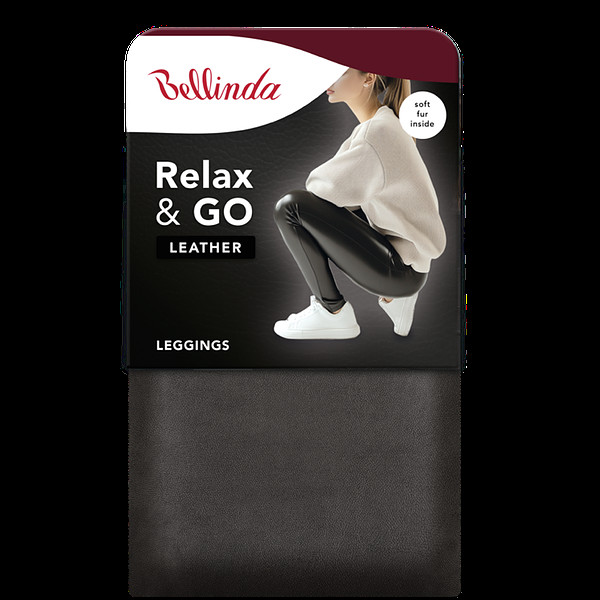 Dámske kožené legíny RELAX & GO LEATHEROPTIC LEGGINGS - BELLINDA - čierne S