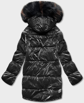 Čierno-hnedá obojstranná bunda oversize (h-1088-01) odstíny hnědé S (36)