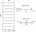MEXEN - Orlando vykurovací rebrík/radiátor 1380 x 600 mm, 499 W, biela W207-1380-600-00-20