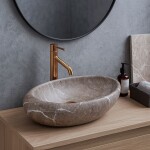 REA - Umývadlo na dosku Roxy B Stone Nature 48,7x30,7 REA-U6650
