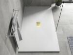 MEXEN/S - Hugo sprchová vanička SMC 150x100, biela, krytka zlatá 42101015-G