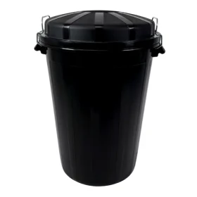 DENOX Odpadkový kôš Industrial 95 l čierna / Bezpečnostné uzatváranie / PE-HD / 2,5 mm stena / -40 až +75 °C