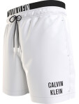 Pánske plavky Double Waistband Swim Shorts Intense Power KM0KM00740YCD biela Calvin Klein