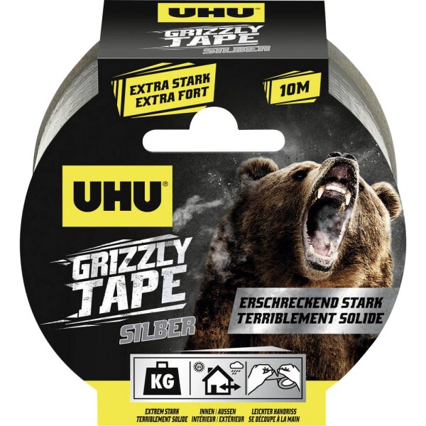 UHU Grizzly Tape® 51675 páska so skleným vláknom strieborná (d x š) 10 m x 49 mm 1 ks; 51675