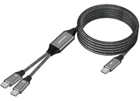 PremiumCord USB-C inteligentný rýchlonabíjací kábel / Nabíjací kábel / inteligentné rozdelenie výkonu / 1 m (8592220026066)