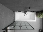 MEXEN/S - Cube obdĺžniková vaňa 180 x 80 cm s panelom + vaňová zástena 100, čierna vzor 550518080X92100027077
