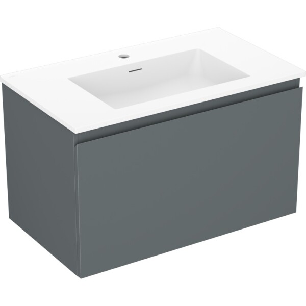 MEXEN/S - Orio kúpeľňová skrinka 80 cm s umývadlom Otis, 1 šuplík, grafit mat/biela mat 91A10-08047-1-BF66-W18M01