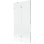 MEXEN/S - Lunar vaňová zástena 2-krídlová ľavá 90 x 150, transparent, biela 897-090-100-20-00-L