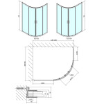 POLYSAN - EASY štvrťkruhová sprchová zástena 1200x900, L/R, číre sklo EL2715
