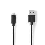 Nedis USB 2.0 kábel USB-A - Micro-B čierna / Kábel USB / 0,5 m / 480 Mbps / 10 W (CCGL60500BK05)