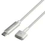 LogiLink USB-C na MagSafe 2 strieborná / Napájací kábel / 1,8 m / USB PD 87 W (PA0226)